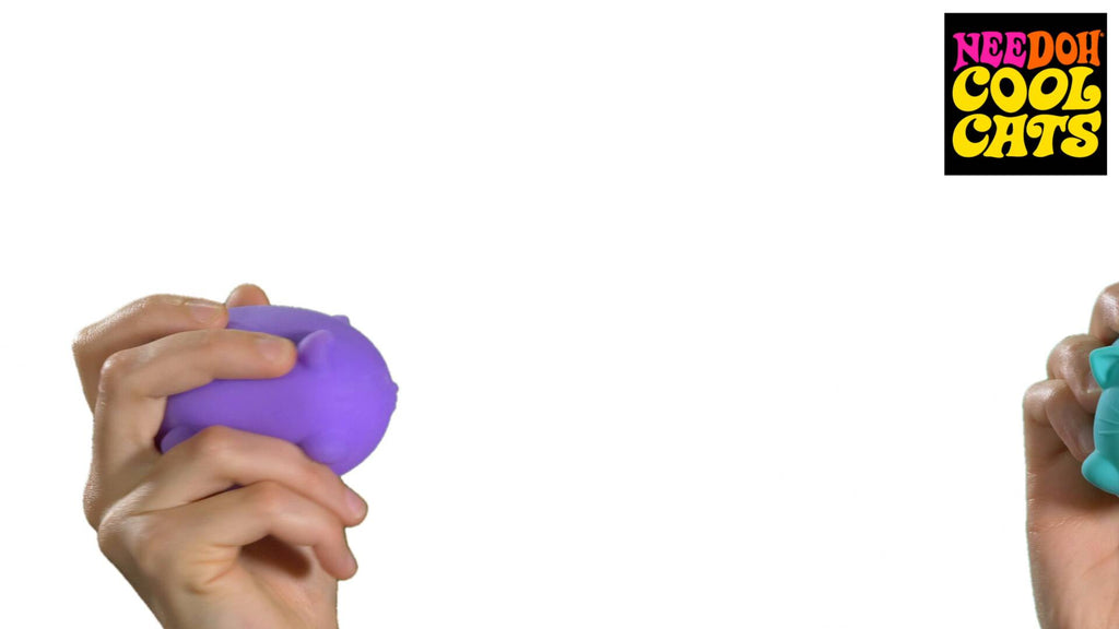 Fun Fidget Monster Cool Cats NeeDoh | Select Morning Crest - Purrfect Cat Squishy Character Stress Toy Detail