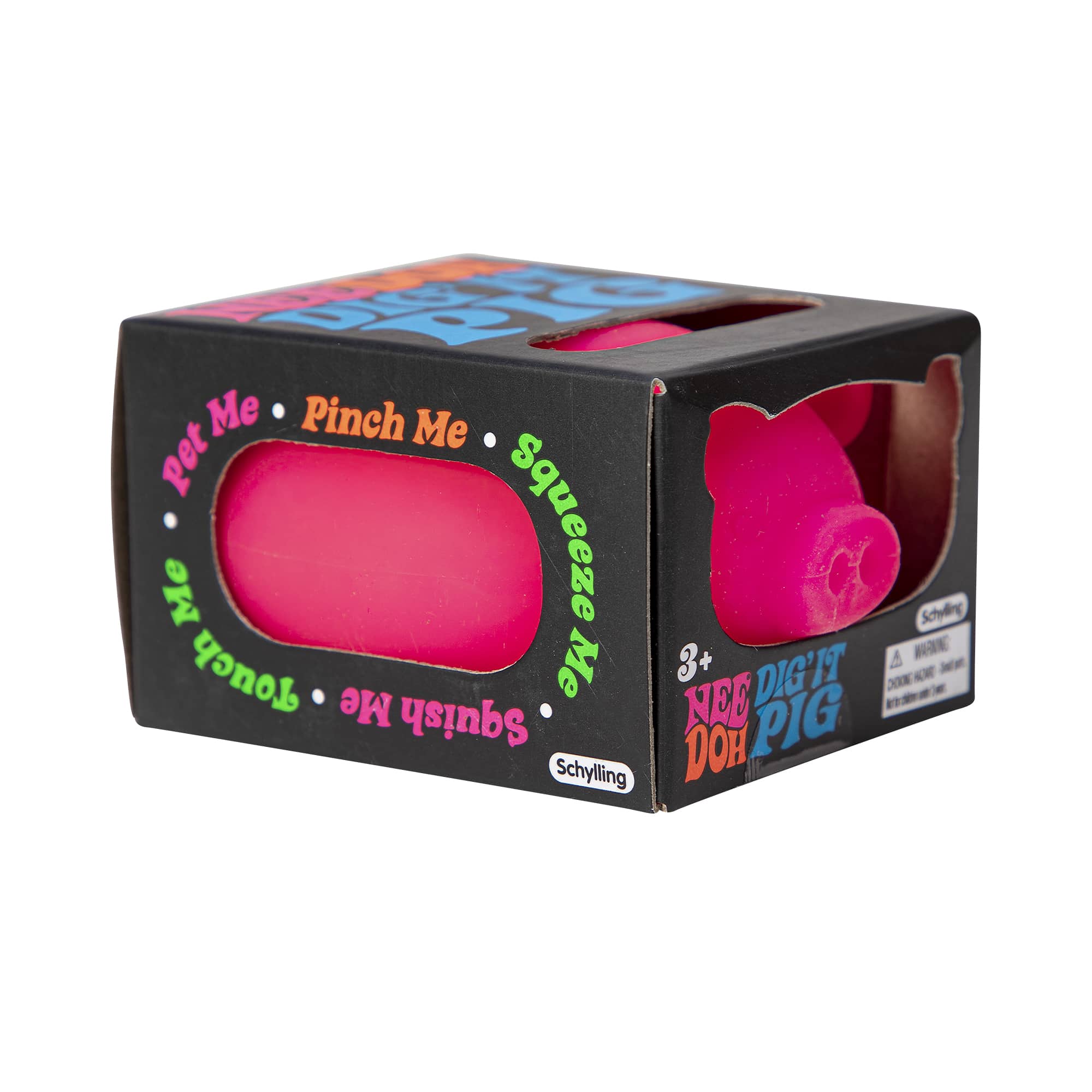 Animal-Shaped NeeDoh Dig’ It Pig | Select Velvet Canopy - Purrfect Cat Squishy Character Stress Toy Detail