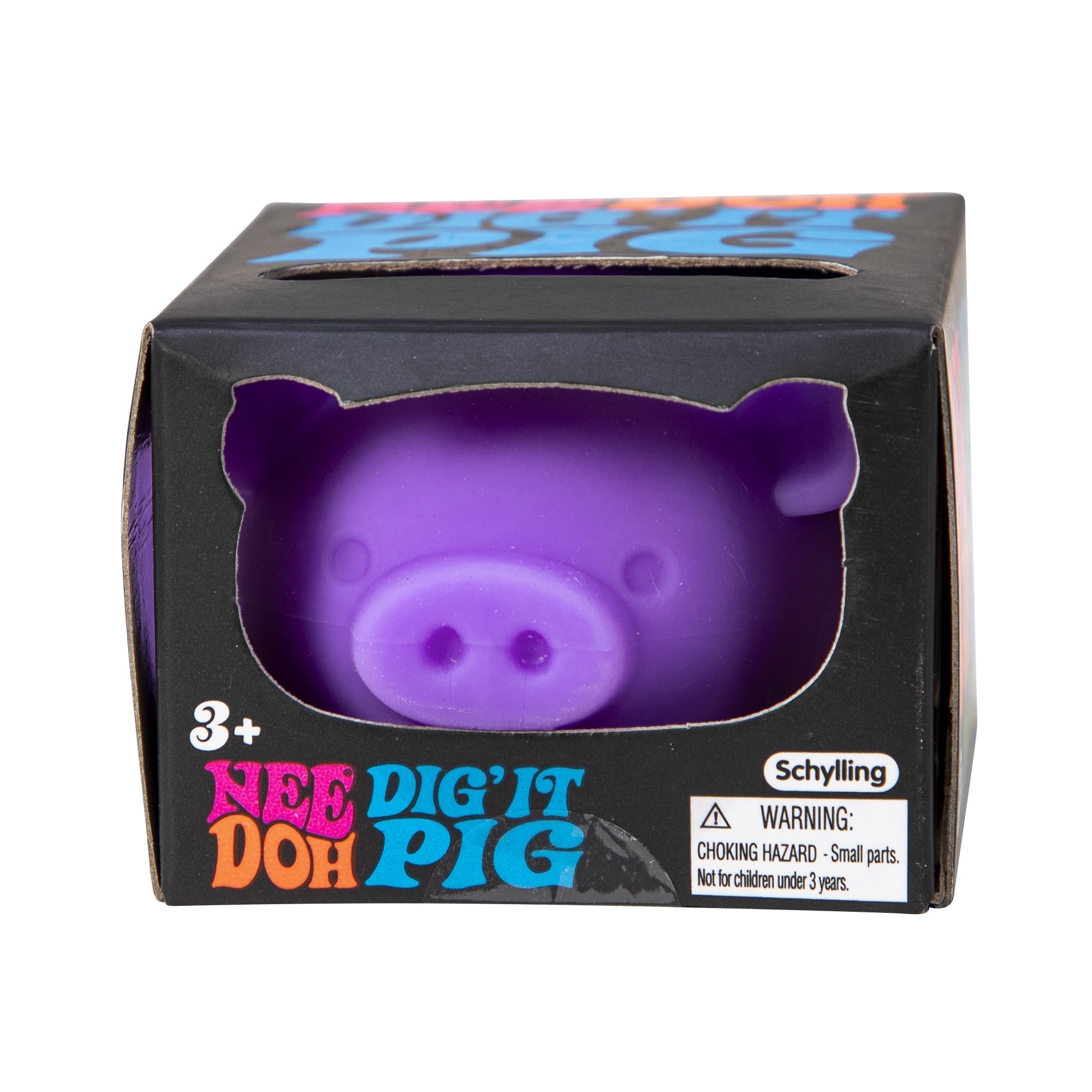 Animal-Shaped NeeDoh Dig’ It Pig | Select Velvet Canopy - Purrfect Cat Squishy Character Stress Toy Detail