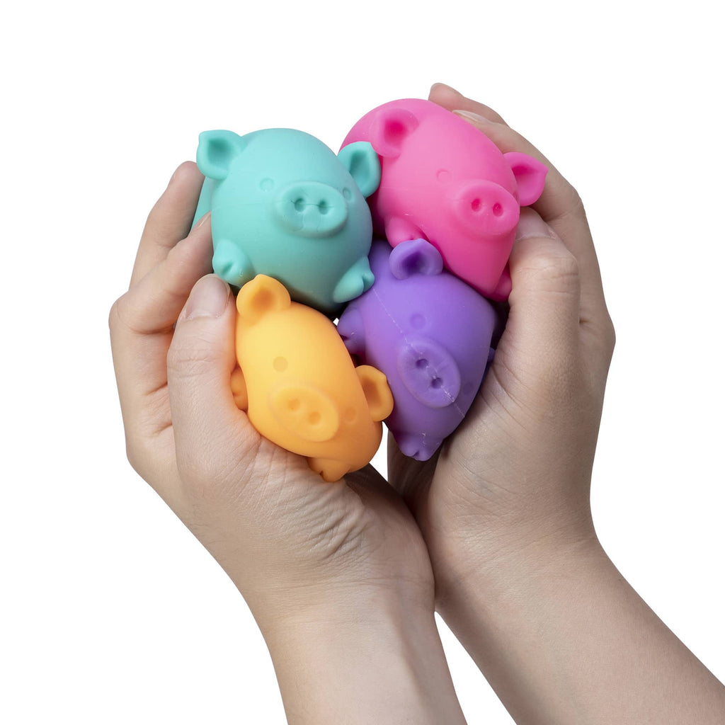 Animal-Shaped NeeDoh Dig’ It Pig | Select Velvet Canopy - Purrfect Cat Squishy Character Stress Toy Detail