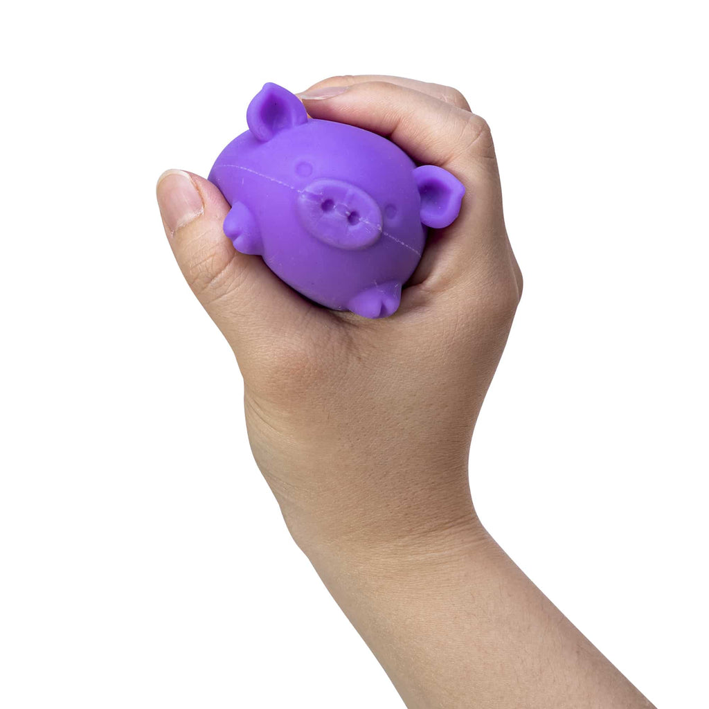 Animal-Shaped NeeDoh Dig’ It Pig | Select Velvet Canopy - Purrfect Cat Squishy Character Stress Toy Detail