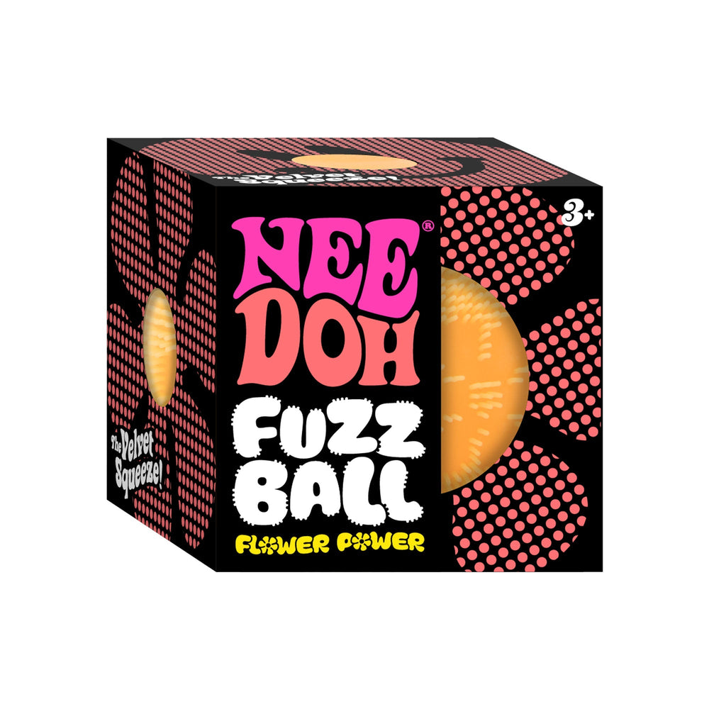 Fuzzy Flocked NeeDoh Fuzz Ball Flower Power | Signature Elm Point - Spiky Textured Groovy Glob for Sensory Therapy Detail