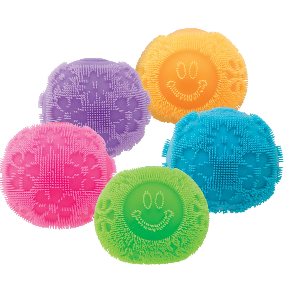 Fuzzy Flocked NeeDoh Fuzz Ball Flower Power | Signature Elm Point - Spiky Textured Groovy Glob for Sensory Therapy Detail
