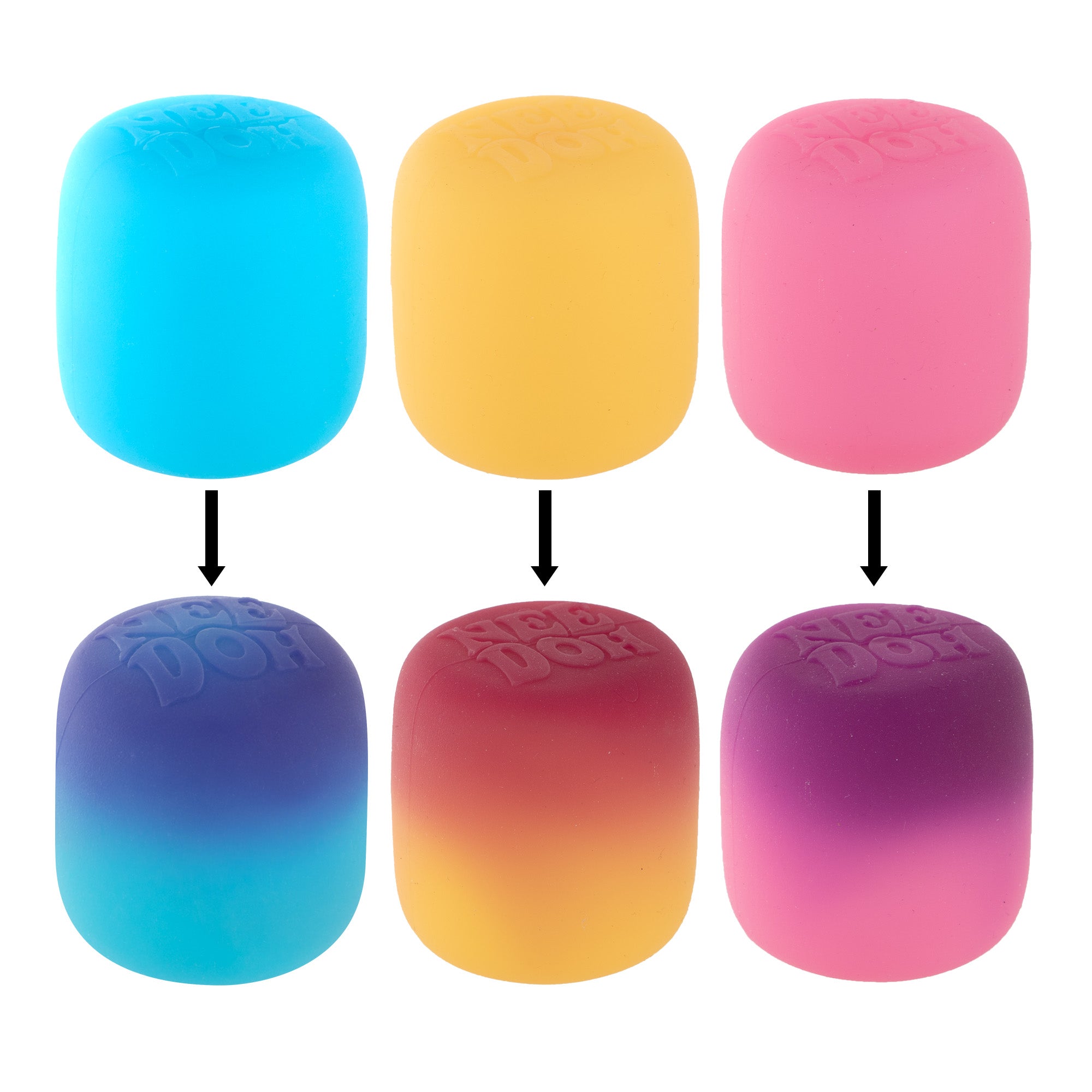 Playful Geometric NeeDoh Mello Mallo | Series Stone Harbor - Deliciously Soft Cupcake Sensory Glob Detail
