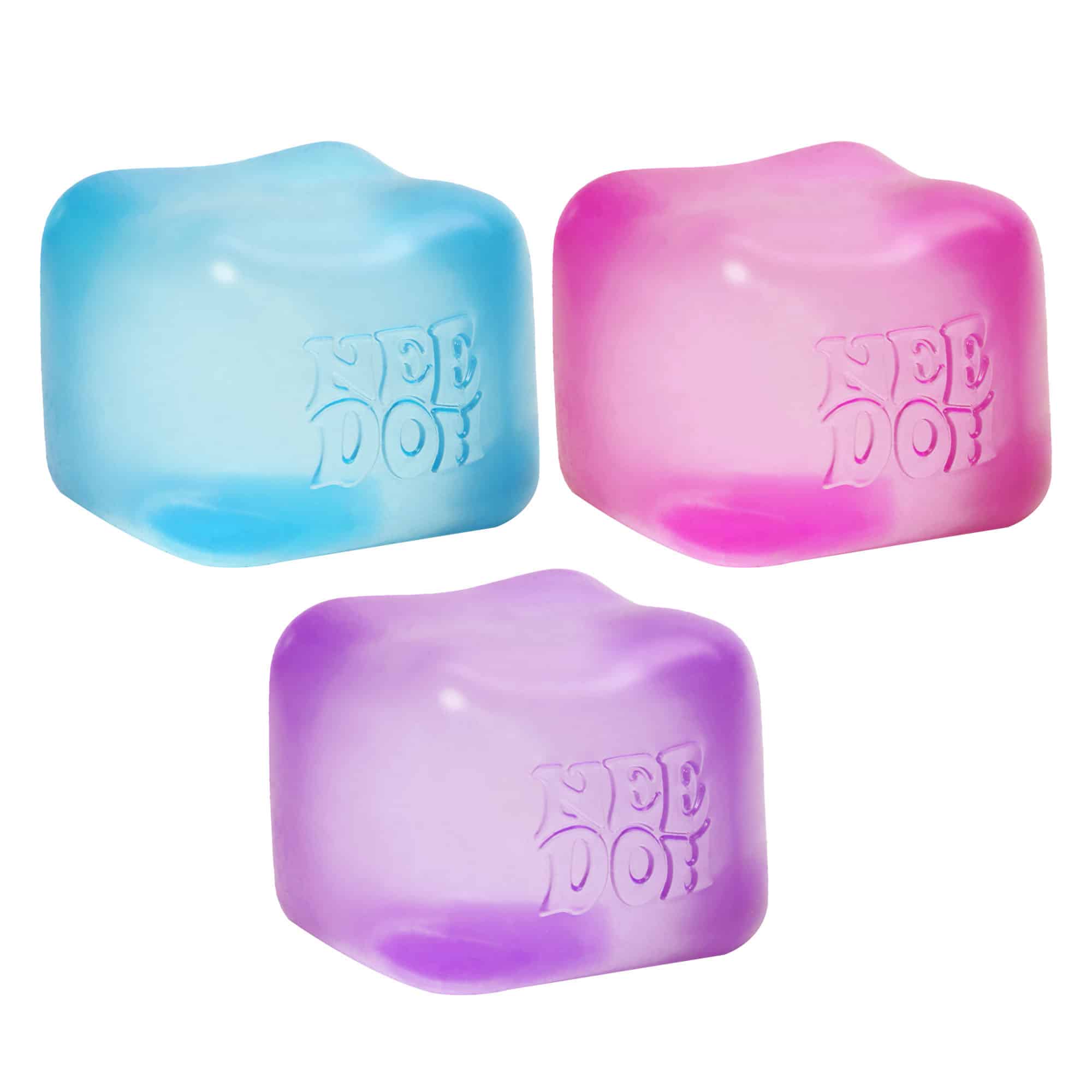 Ice-Cube Texture NeeDoh Nice Cube | Series Elm Bridge - Crystal Clear Squishable Ice Cube NeeDoh Detail