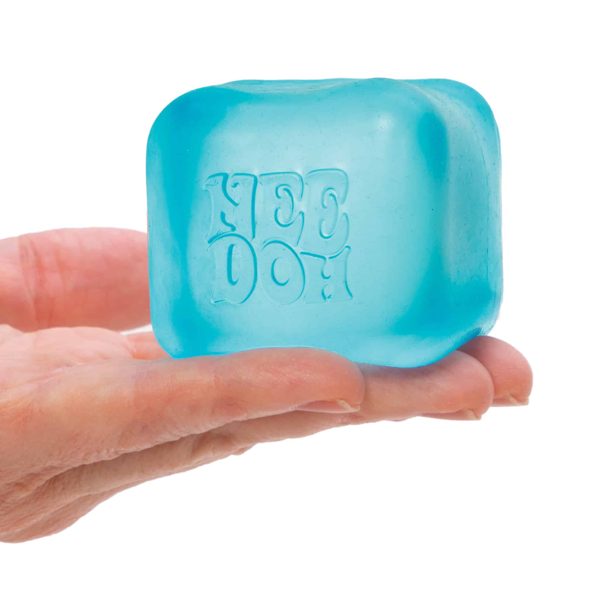 Ice-Cube Texture NeeDoh Nice Cube | Series Elm Bridge - Crystal Clear Squishable Ice Cube NeeDoh Detail