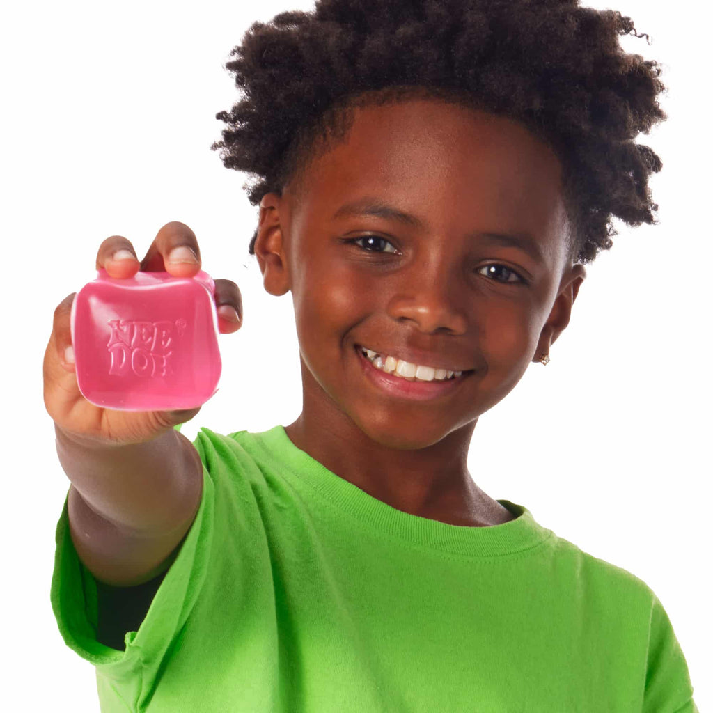 Ice-Cube Texture NeeDoh Nice Cube | Series Elm Bridge - Crystal Clear Squishable Ice Cube NeeDoh Detail