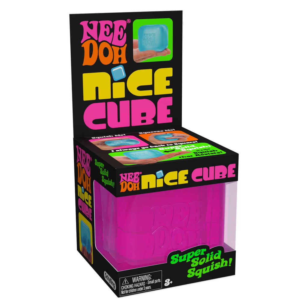 Ice-Cube Texture NeeDoh Nice Cube | Series Elm Bridge - Crystal Clear Squishable Ice Cube NeeDoh Detail