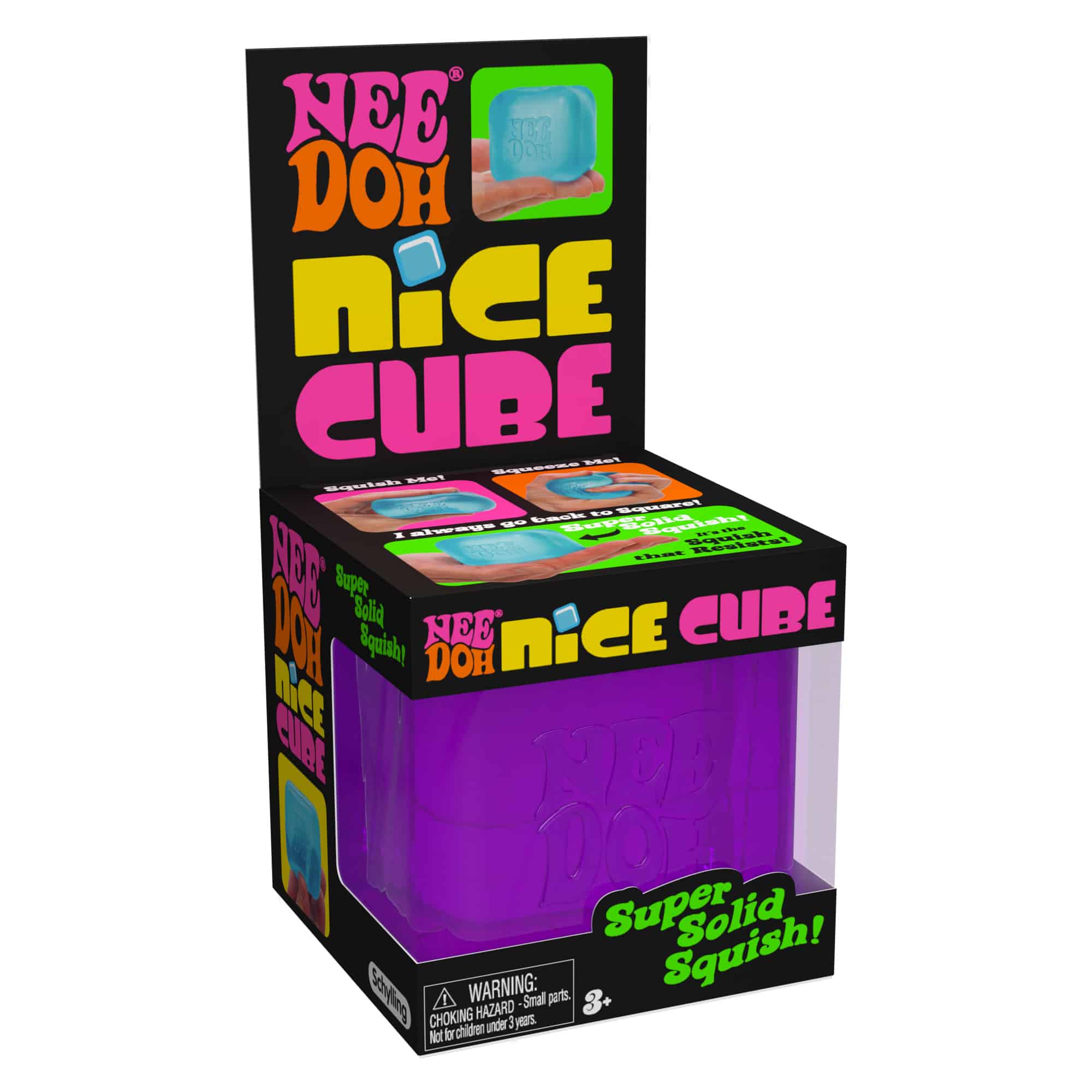 Ice-Cube Texture NeeDoh Nice Cube | Series Elm Bridge - Crystal Clear Squishable Ice Cube NeeDoh Detail