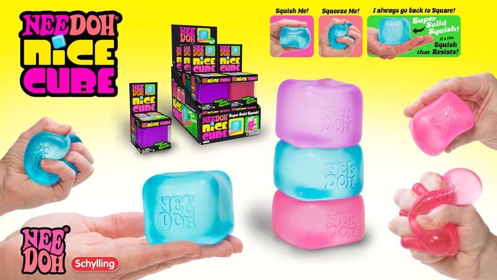Ice-Cube Texture NeeDoh Nice Cube | Series Elm Bridge - Crystal Clear Squishable Ice Cube NeeDoh Detail