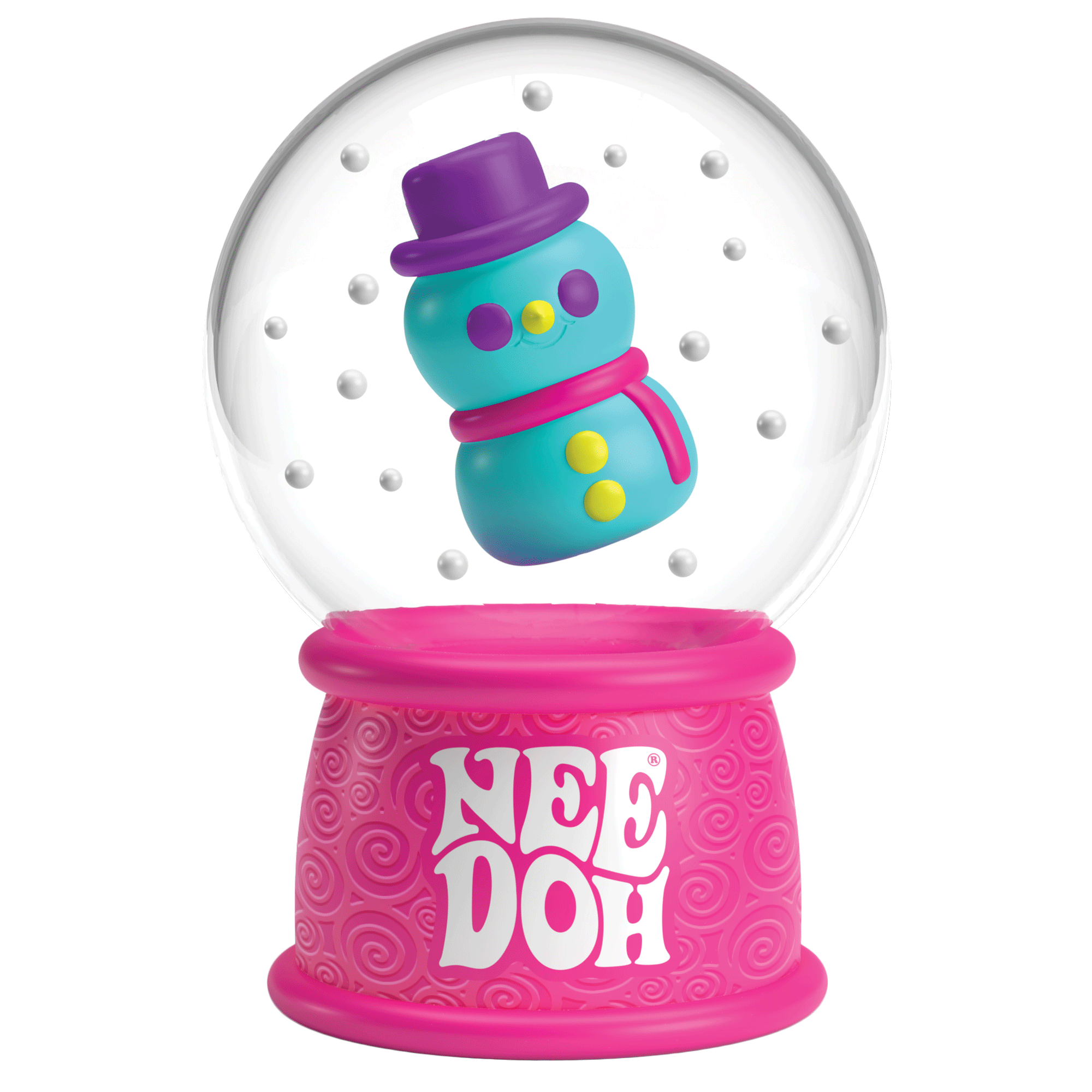 Satisfying Crunch NeeDoh Squish N Flow Snow Globe | Signature Moonlit Lane - Translucent Jelly Cool Cube Sensory Toy Detail