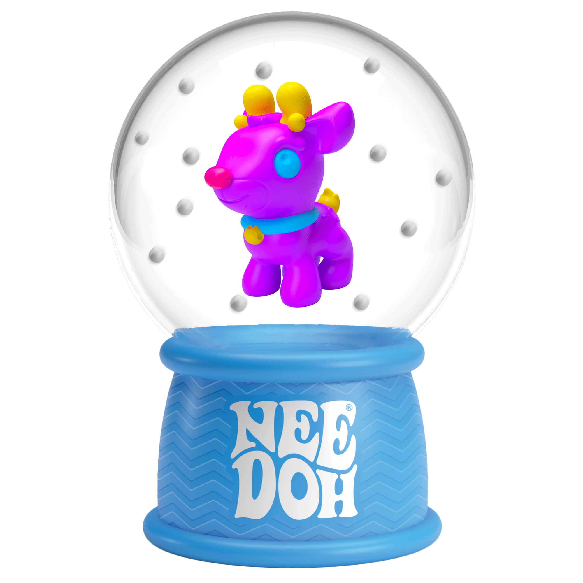 Satisfying Crunch NeeDoh Squish N Flow Snow Globe | Signature Moonlit Lane - Translucent Jelly Cool Cube Sensory Toy Detail