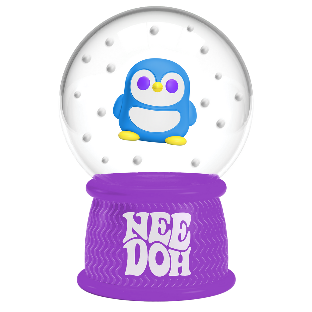 Satisfying Crunch NeeDoh Squish N Flow Snow Globe | Signature Moonlit Lane - Translucent Jelly Cool Cube Sensory Toy Detail