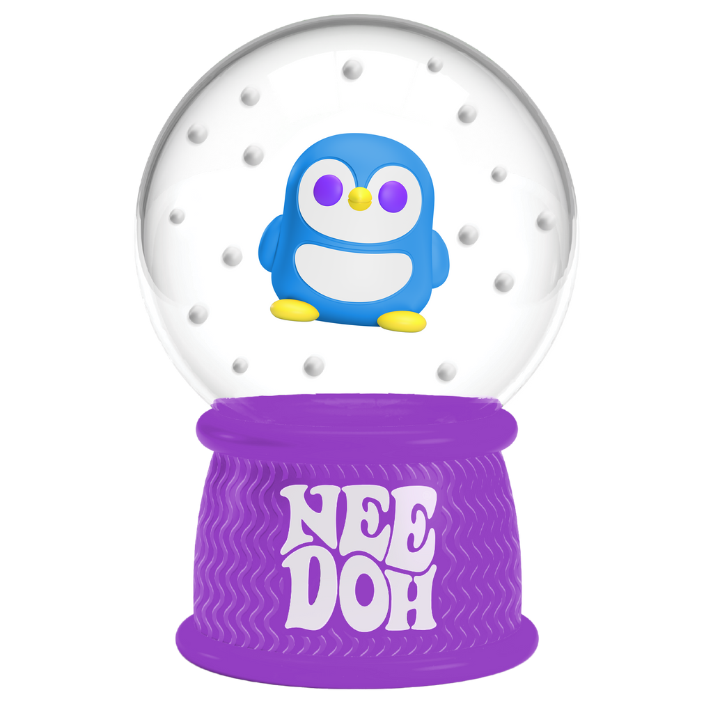 Satisfying Crunch NeeDoh Squish N Flow Snow Globe | Signature Moonlit Lane - Translucent Jelly Cool Cube Sensory Toy Detail