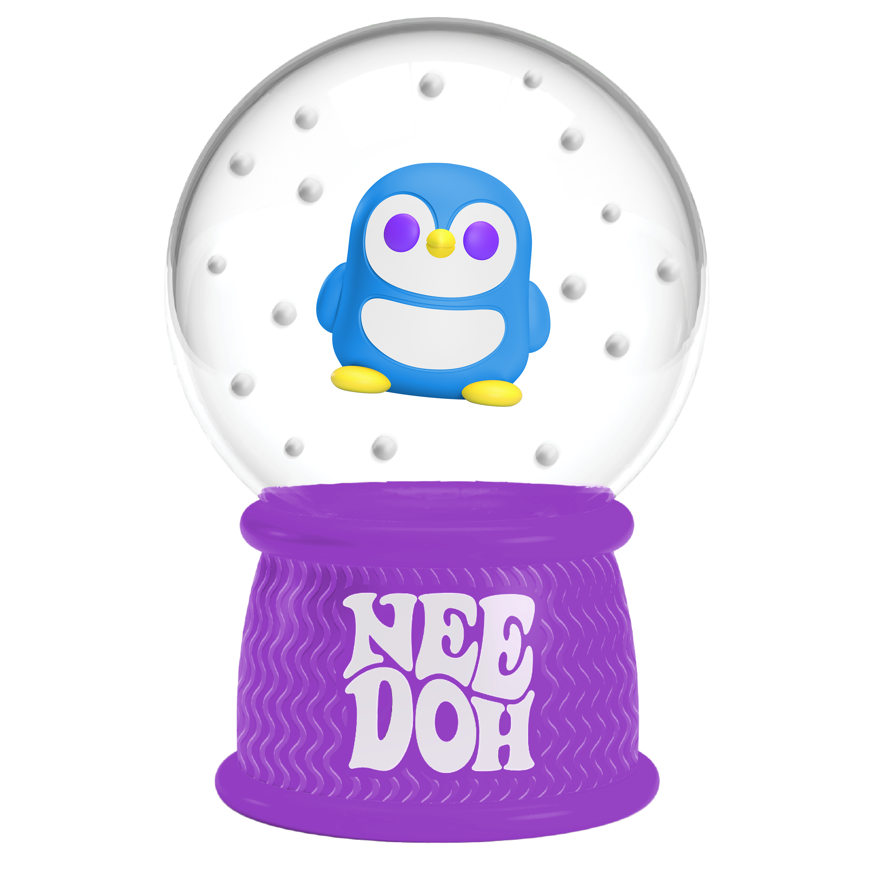 Satisfying Crunch NeeDoh Squish N Flow Snow Globe | Signature Moonlit Lane - Translucent Jelly Cool Cube Sensory Toy Detail