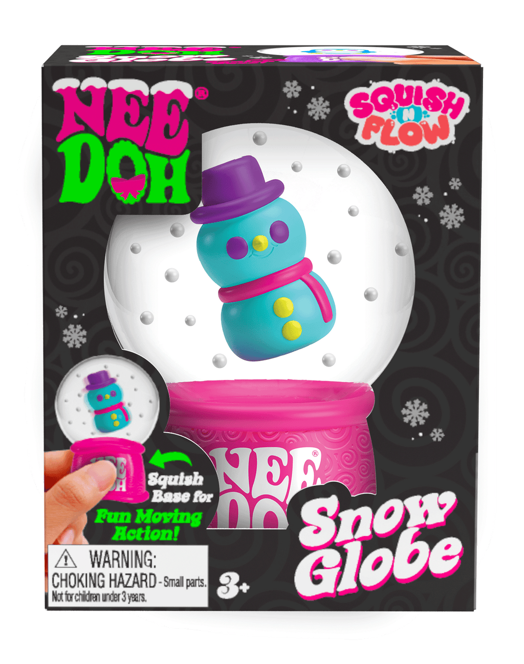 Satisfying Crunch NeeDoh Squish N Flow Snow Globe | Signature Moonlit Lane - Translucent Jelly Cool Cube Sensory Toy Detail
