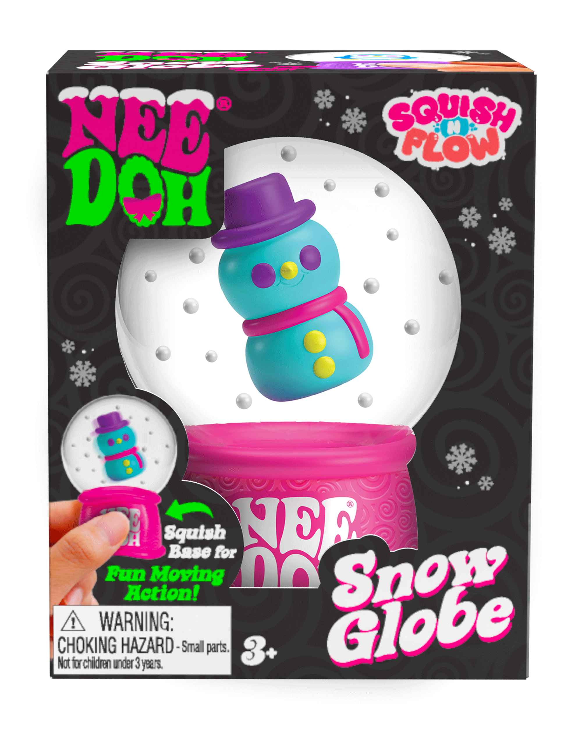 Satisfying Crunch NeeDoh Squish N Flow Snow Globe | Signature Moonlit Lane - Translucent Jelly Cool Cube Sensory Toy Detail