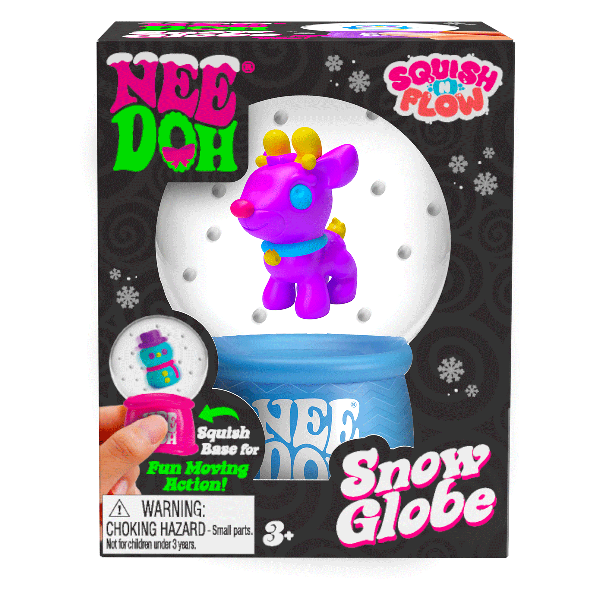 Satisfying Crunch NeeDoh Squish N Flow Snow Globe | Signature Moonlit Lane - Translucent Jelly Cool Cube Sensory Toy Detail