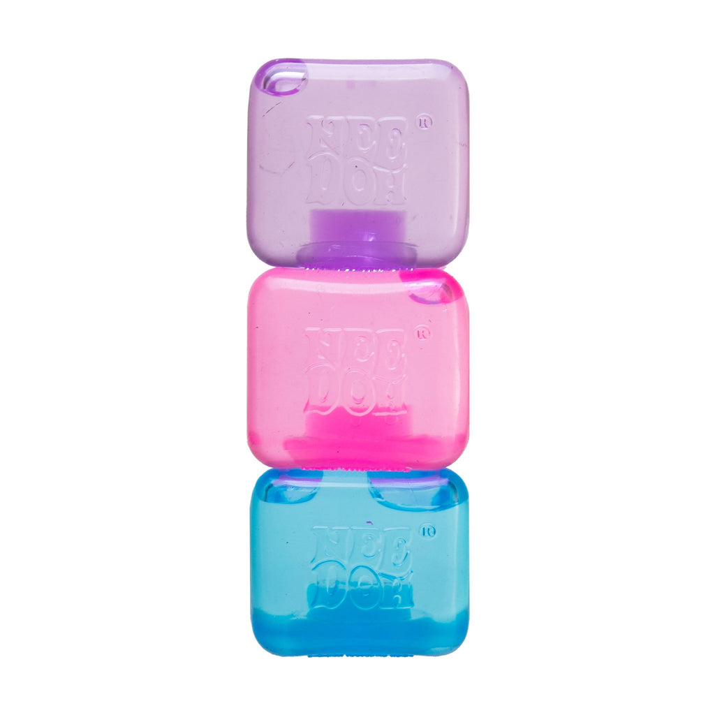 Crystal Clear NeeDoh Nice Ice Baby | Series Canyon Trail - 3-Piece Assorted Nice Cubes Pack for Fidgeting - Surprise Me! (Random Color)