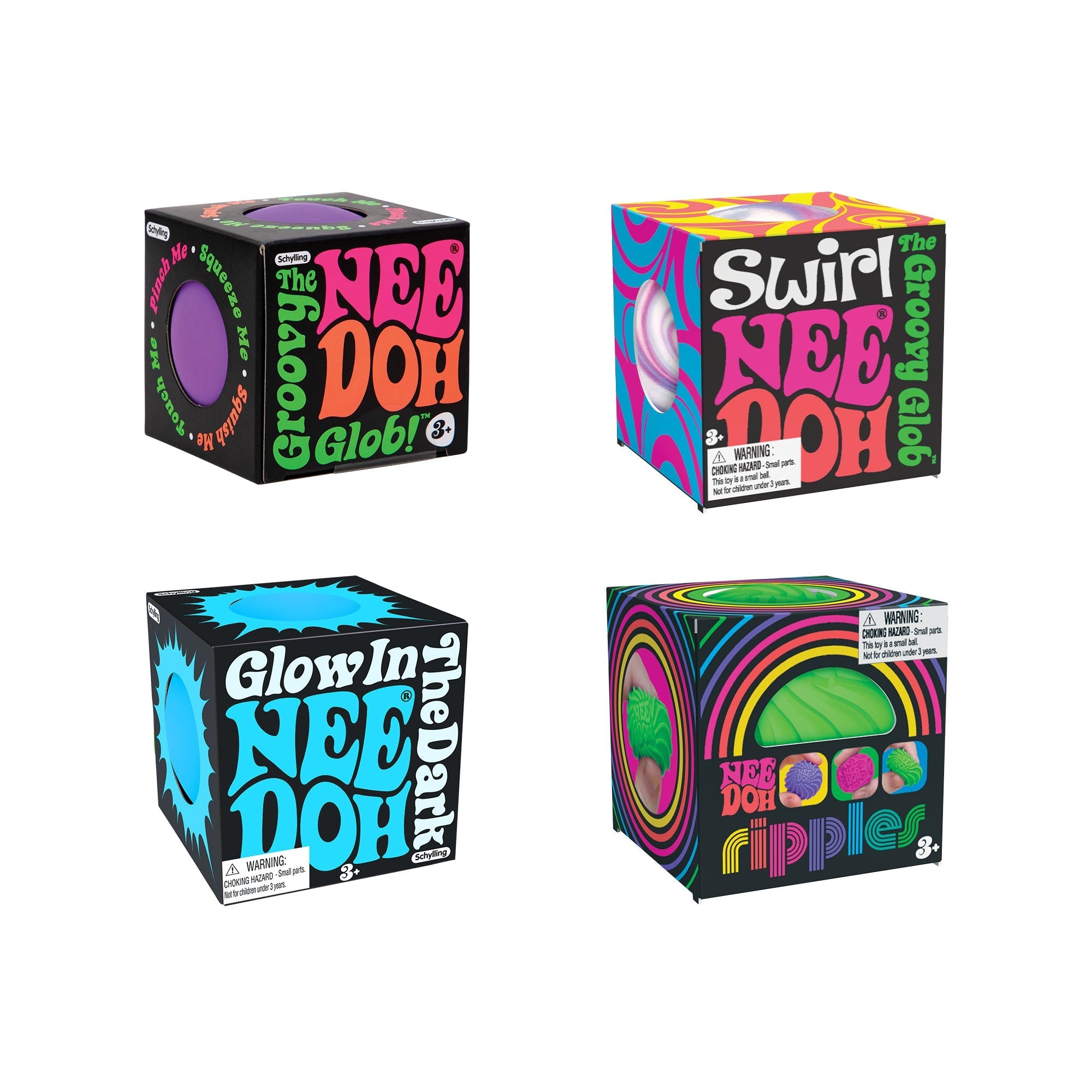 Portable Teenie NeeDoh Teenie Singles | Select Clover Shore - Teeny NeeDoh 3-Pack Pocket-Sized Squishy Balls Detail